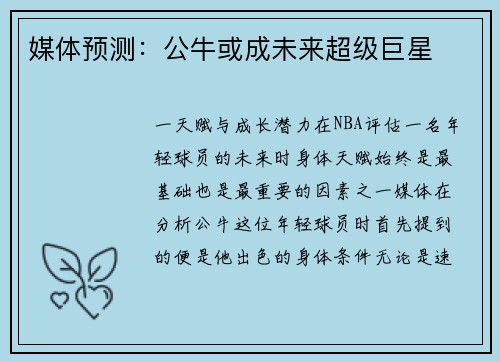 媒体预测：公牛或成未来超级巨星